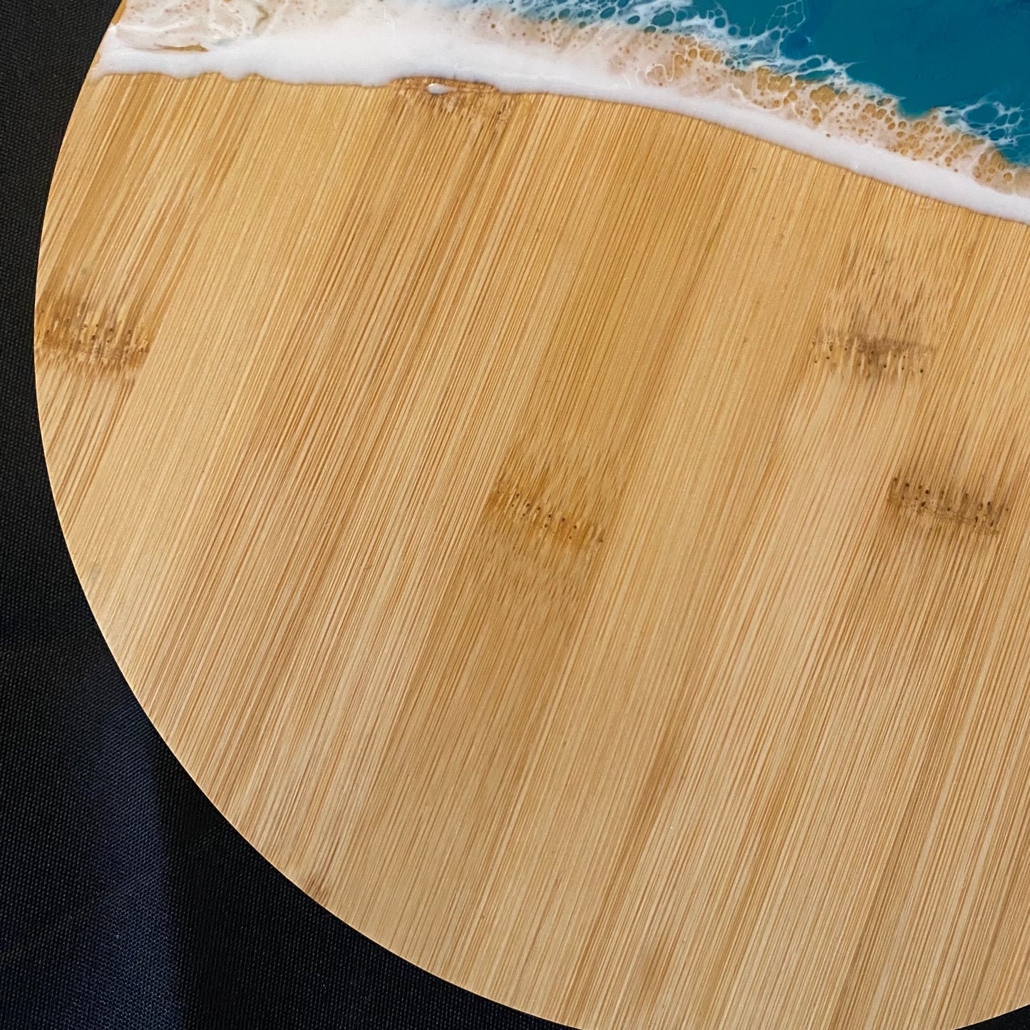 Resined ocean round lazy Susan serving board