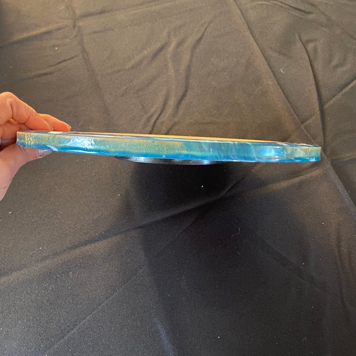 Resined ocean round lazy Susan serving board